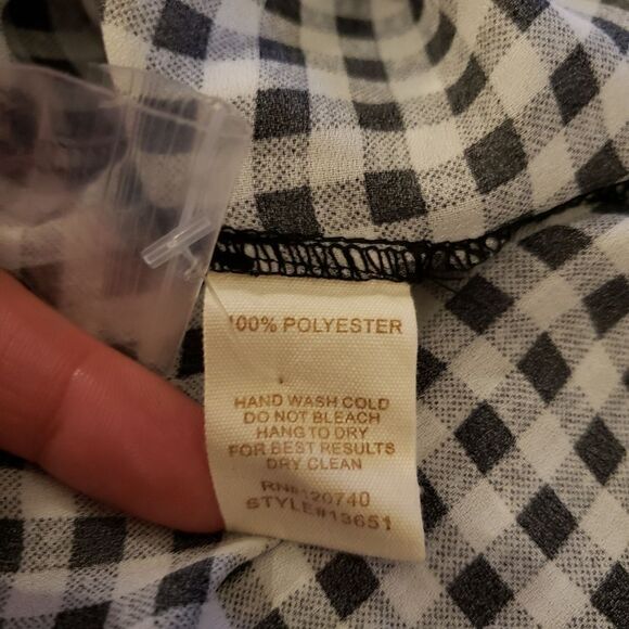 Mystree Gingham Drape Front Top Sz M - Picture 6 of 6